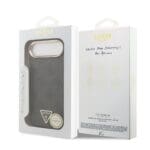 Guess PU Leather 4G Triangle Logo Gold Frame MagSafe Black iPhone 17 Air Tok