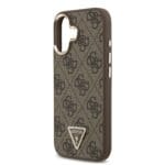 Guess PU Leather 4G Triangle Logo Gold Frame MagSafe Brown iPhone 17 Tok