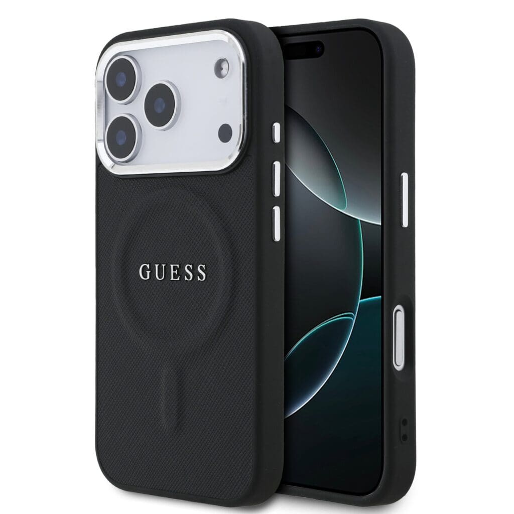 Guess PU Saffiano MagSafe Black iPhone 17 Pro Tok