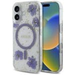 Guess Resin Flowers Glitter MagSafe Purple iPhone 16 Tok