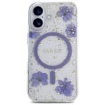 Guess Resin Flowers Glitter MagSafe Purple iPhone 16 Tok