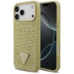Guess Rhinestone Triangle Logo Gold iPhone 17 Pro Max Tok