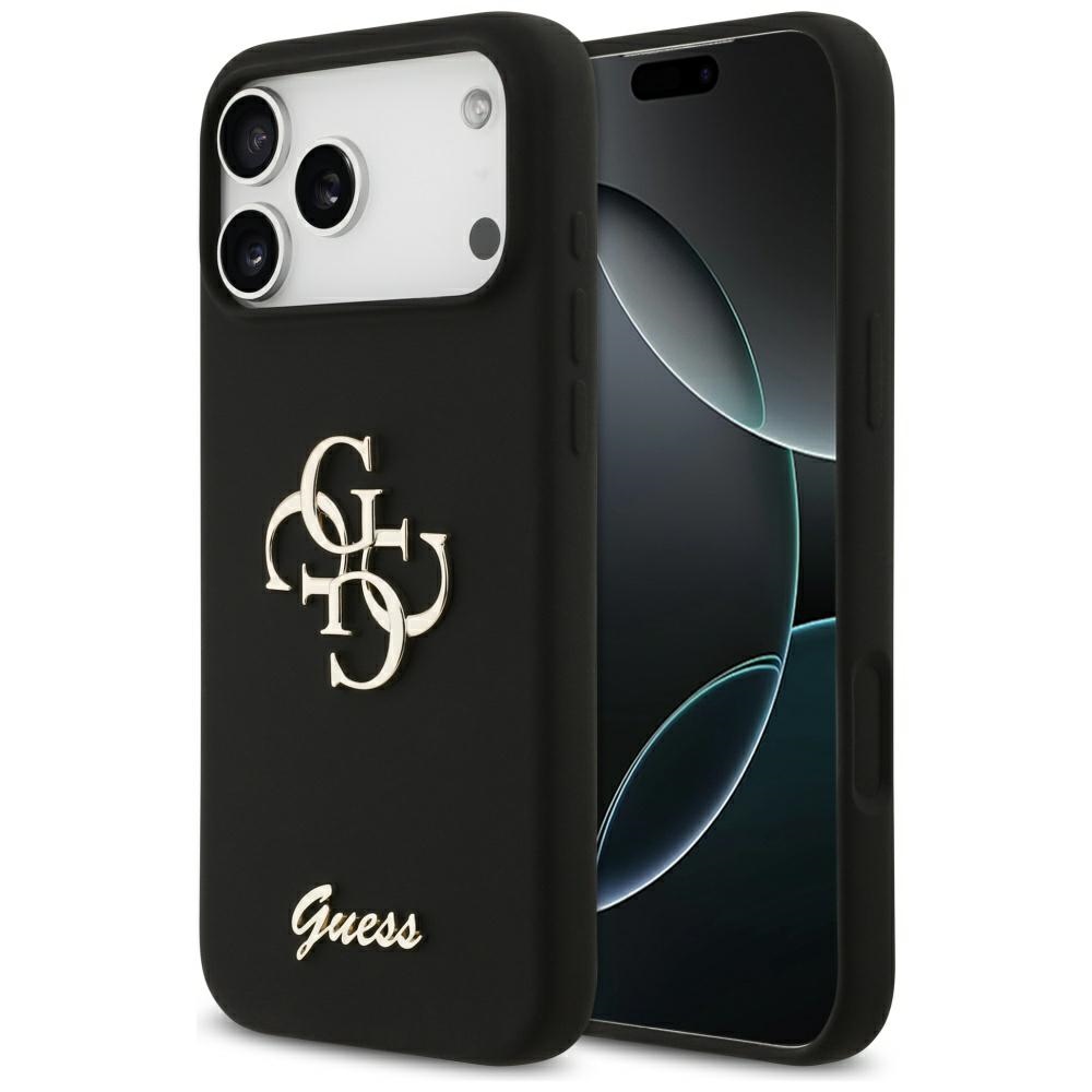 Guess Silicone Big 4G Script Black iPhone 17 Pro Max Tok