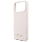 Guess Silicone Script Metal Logo MagSafe Pink iPhone 17 Pro Max Tok
