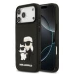 Karl Lagerfeld 3D Rubber Karl and Choupette Black iPhone 17 Pro Max Tok