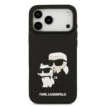 Karl Lagerfeld 3D Rubber Karl and Choupette Black iPhone 17 Pro Max Tok