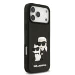 Karl Lagerfeld 3D Rubber Karl and Choupette Black iPhone 17 Pro Max Tok