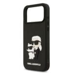 Karl Lagerfeld 3D Rubber Karl and Choupette Black iPhone 17 Pro Max Tok