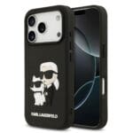 Karl Lagerfeld 3D Rubber Karl and Choupette Black iPhone 17 Pro Tok