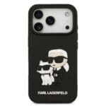 Karl Lagerfeld 3D Rubber Karl and Choupette Black iPhone 17 Pro Tok