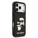 Karl Lagerfeld 3D Rubber Karl and Choupette Black iPhone 17 Pro Tok