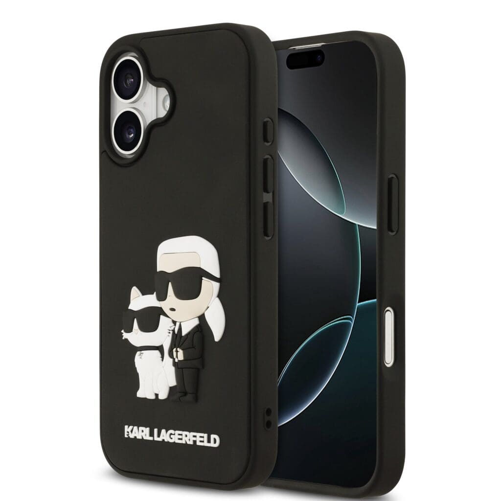Karl Lagerfeld 3D Rubber Karl and Choupette Black iPhone 17 Tok
