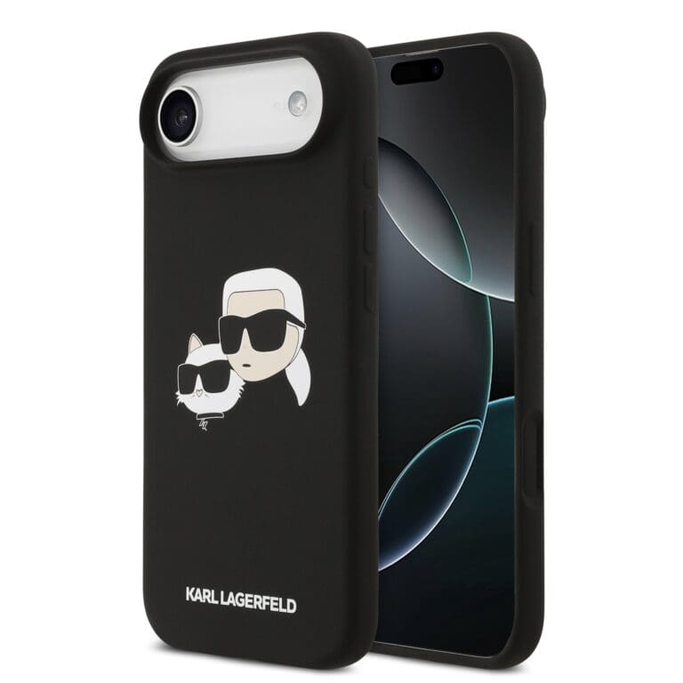 Karl Lagerfeld Liquid Silicone Double Heads MagSafe Black iPhone 17 Air Tok