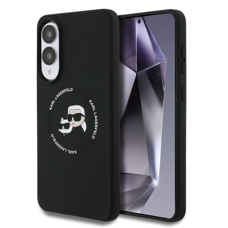 Karl Lagerfeld Liquid Silicone Double Heads MagSafe Black Samsung Galaxy S25 Edge Tok