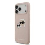 Karl Lagerfeld Liquid Silicone Double Heads MagSafe Pink iPhone 17 Pro Max Tok