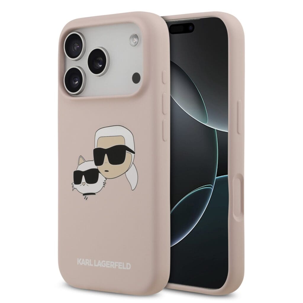 Karl Lagerfeld Liquid Silicone Double Heads MagSafe Pink iPhone 17 Pro Tok