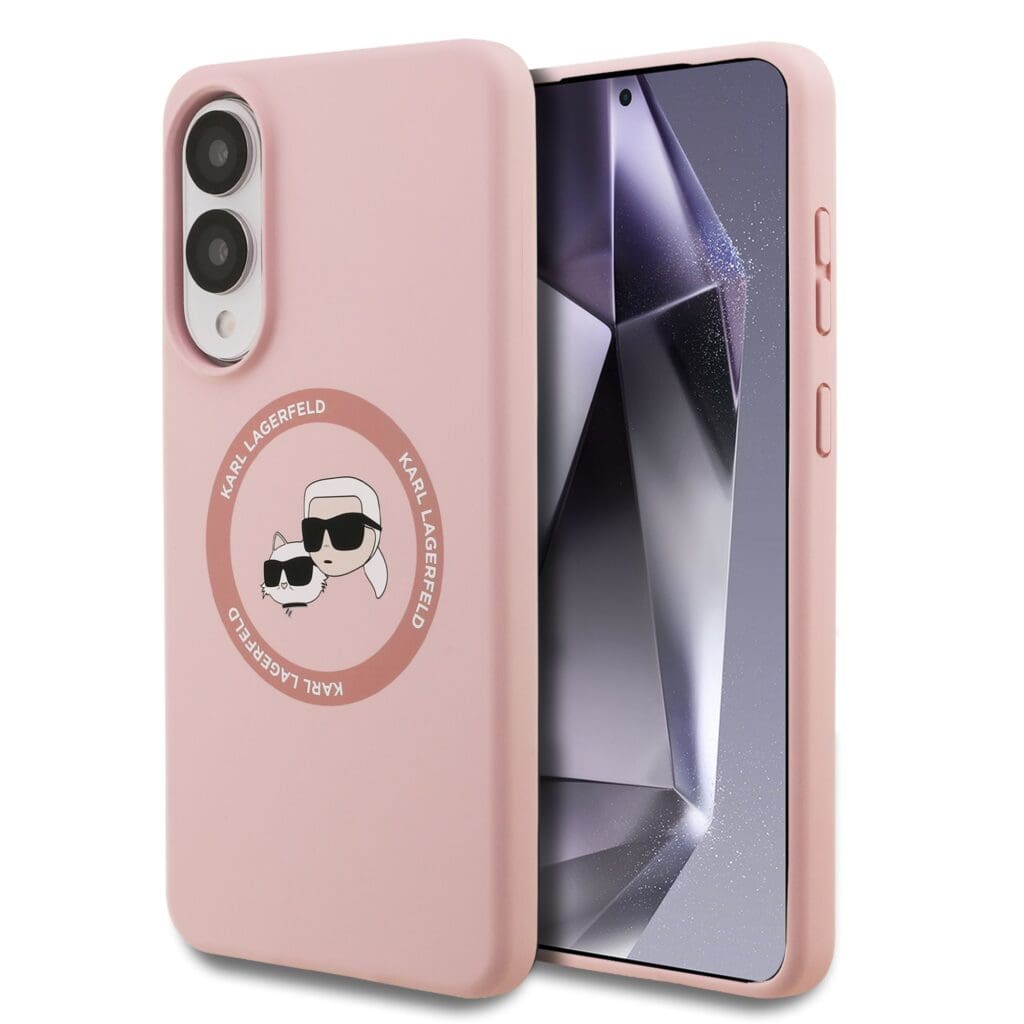 Karl Lagerfeld Liquid Silicone Double Heads MagSafe Pink Samsung Galaxy S25 Edge Tok