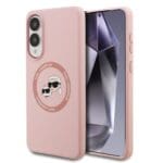 Karl Lagerfeld Liquid Silicone Double Heads MagSafe Pink Samsung Galaxy S25 Edge Tok