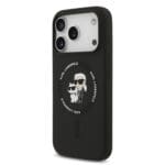 Karl Lagerfeld Liquid Silicone Karl and Choupette MagSafe Black iPhone 17 Pro Tok