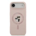 Karl Lagerfeld Liquid Silicone Karl and Choupette MagSafe Pink iPhone 17 Air Tok
