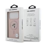 Karl Lagerfeld Liquid Silicone Karl and Choupette MagSafe Pink iPhone 17 Pro Max Tok