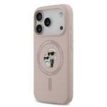 Karl Lagerfeld Liquid Silicone Karl and Choupette MagSafe Pink iPhone 17 Pro Tok