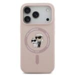 Karl Lagerfeld Liquid Silicone Karl and Choupette MagSafe Pink iPhone 17 Pro Tok
