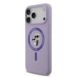 Karl Lagerfeld Liquid Silicone Karl and Choupette MagSafe Purple iPhone 17 Pro Max Tok