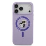 Karl Lagerfeld Liquid Silicone Karl and Choupette MagSafe Purple iPhone 17 Pro Max Tok