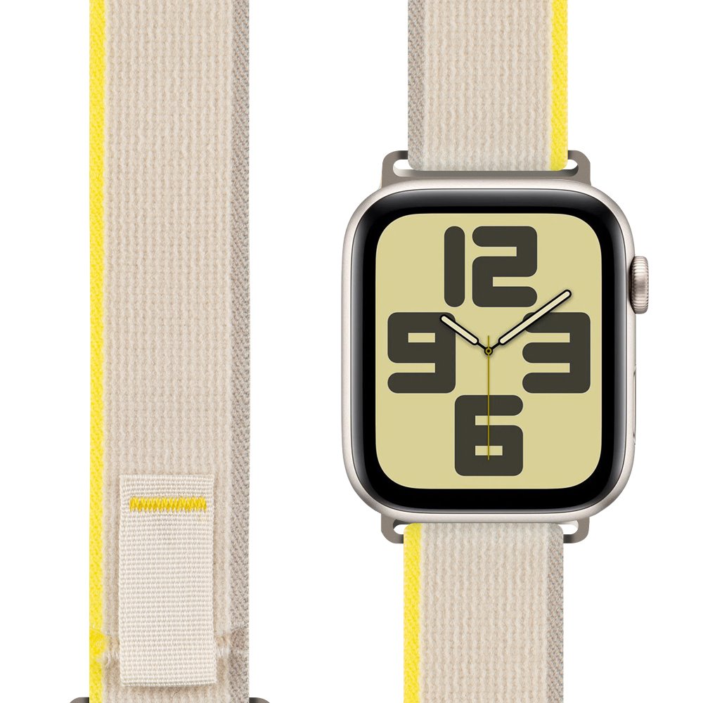 OBAL:ME Textile Band Apple Watch SE/11/10/9/8/7/6/5/4/3/Ultra 1/2/3 (44/45/46/49mm) M-L Beige/Yellow