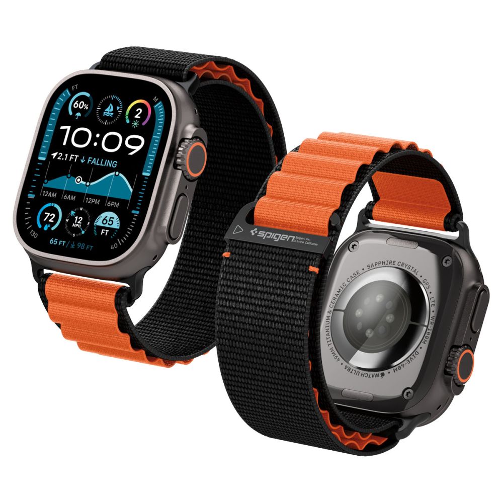 Spigen Wbf1 Band Apple Watch SE/11/10/9/8/7/6/5/4/3/Ultra 1/2/3 (44/45/46/49mm) Black/Orange