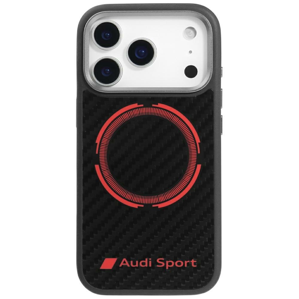 Audi RSQ Carbon Fiber Sport Red Circle MagSafe Black iPhone 17 Pro Tok