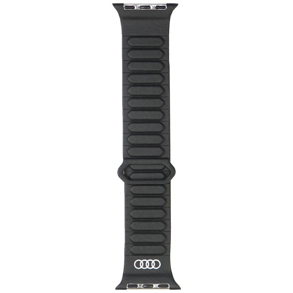 Audi Strap Logo Synthetic Leather Magnetic Ring Apple Watch SE/11/10/9/8/7/6/5/4/3 (42/41/40/38mm) Black