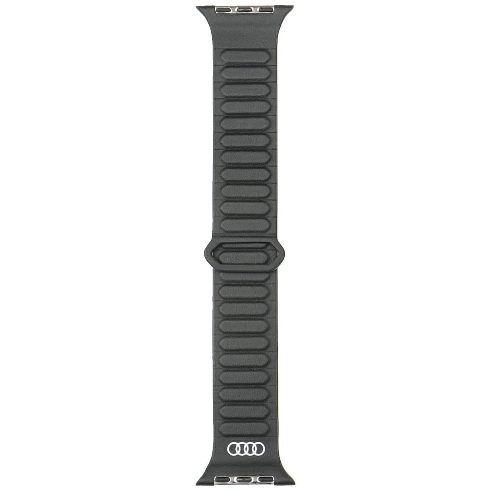 Audi Strap Logo Synthetic Leather Magnetic Ring Apple Watch SE/11/10/9/8/7/6/5/4/3/Ultra 1/2/3 (44/45/46/49mm) Black