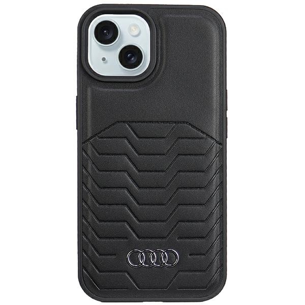 Audi Synthetic Leather MagSafe Black Hardcase AU-TPUPCMIP15M-GT iPhone 14 Plus/15 Plus Tok