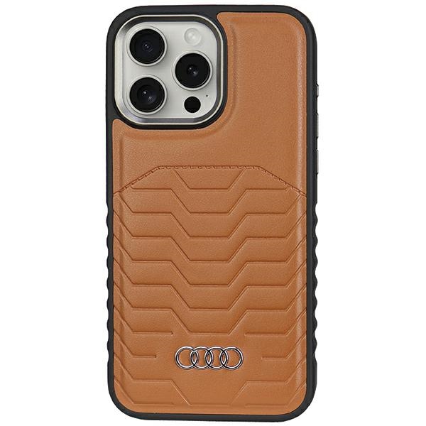 Audi Synthetic Leather MagSafe Brown Hardcase AU-TPUPCMIP14P-GT/D3-BN iPhone 14 Pro Tok