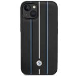 BMW BMHCP14S22RVSK Black Hardcase Leather Stamp Blue Lines iPhone 13/14/15 Tok
