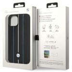 BMW BMHCP14S22RVSK Black Hardcase Leather Stamp Blue Lines iPhone 13/14/15 Tok