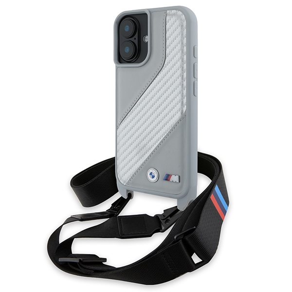 BMW BMHCP16S23PSCCG Grey Hardcase M Edition Carbon Stripe & Strap iPhone 16 Tok