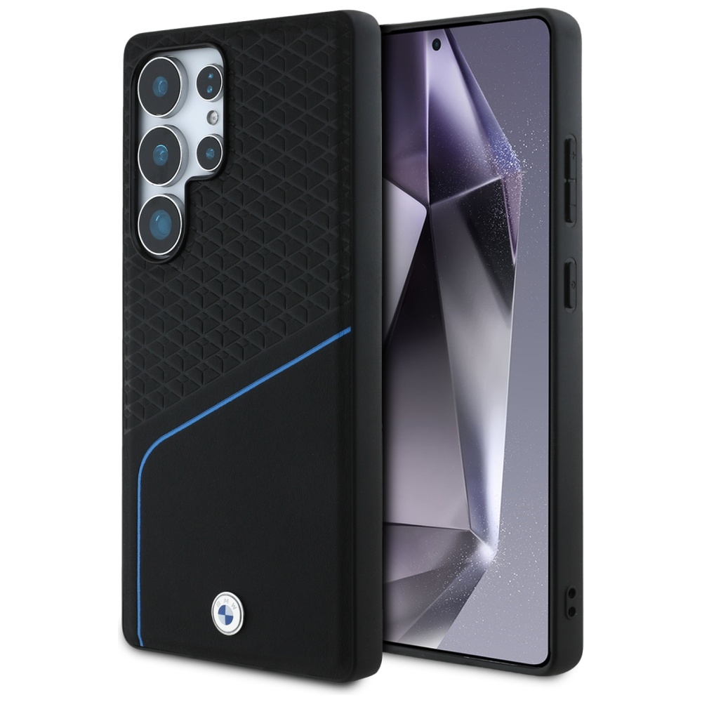 BMW Leather Textured and Smooth MagSafe Black Samsung Galaxy S25 Ultra Tok