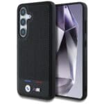 BMW Leather Tricolor Stripe MagSafe Black Samsung Galaxy S25 Tok