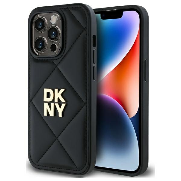 DKNY DKHCP14LPQDSLK Black Quilted Stack Logo iPhone 14 Pro Tok