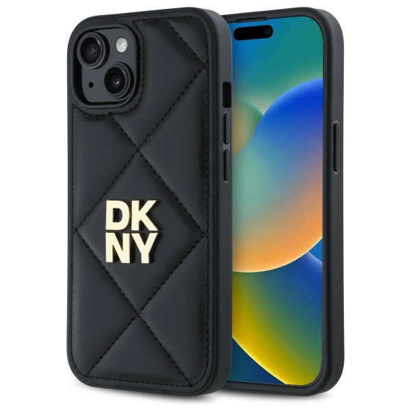 DKNY DKHCP14SPQDSLK Black Quilted Stack Logo iPhone 14 Tok