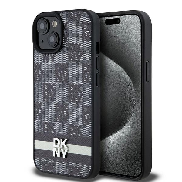 DKNY DKHCP15MPCPTSSK Black Hardcase Leather Checkered Mono Pattern iPhone 14 Plus/15 Plus Tok