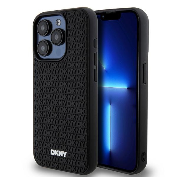 DKNY DKHCP15X3DRPWK Black Hardcase 3D Rubber Repeat Pattern iPhone 15 Pro Max Tok