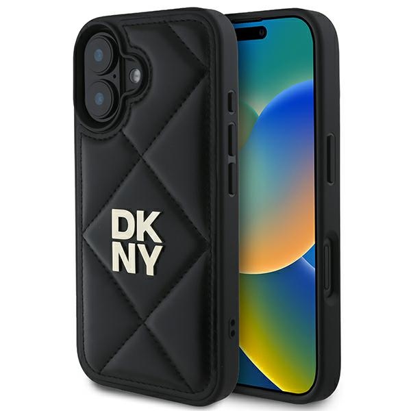 DKNY DKHCP16SPQDSLK Black Quilted Stack Logo iPhone 16 Tok