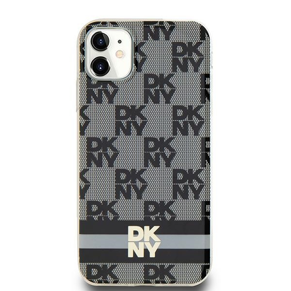 DKNY DKHMN61HCPTSK Black Hardcase IML Checkered Mono Pattern & Printed Strip iPhone 11/XR Tok