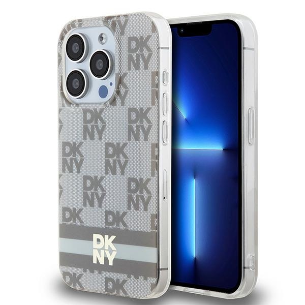 DKNY DKHMP13LHCPTSE Beige Hardcase IML Checkered Mono Pattern & Printed iPhone 13/13 Pro Tok