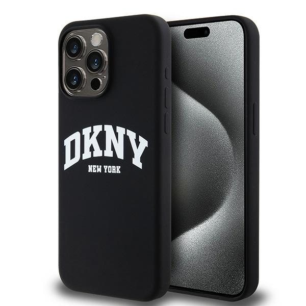 DKNY DKHMP13XSNYACH Black Hardcase Liquid Silicone White Printed Logo MagSafe iPhone 13 Pro Max Tok