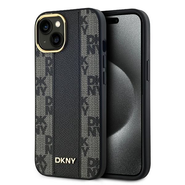 DKNY DKHMP14SPCPVSLK Black Hardcase Leather Checkered Mono Pattern MagSafe iPhone 13/14/15 Tok